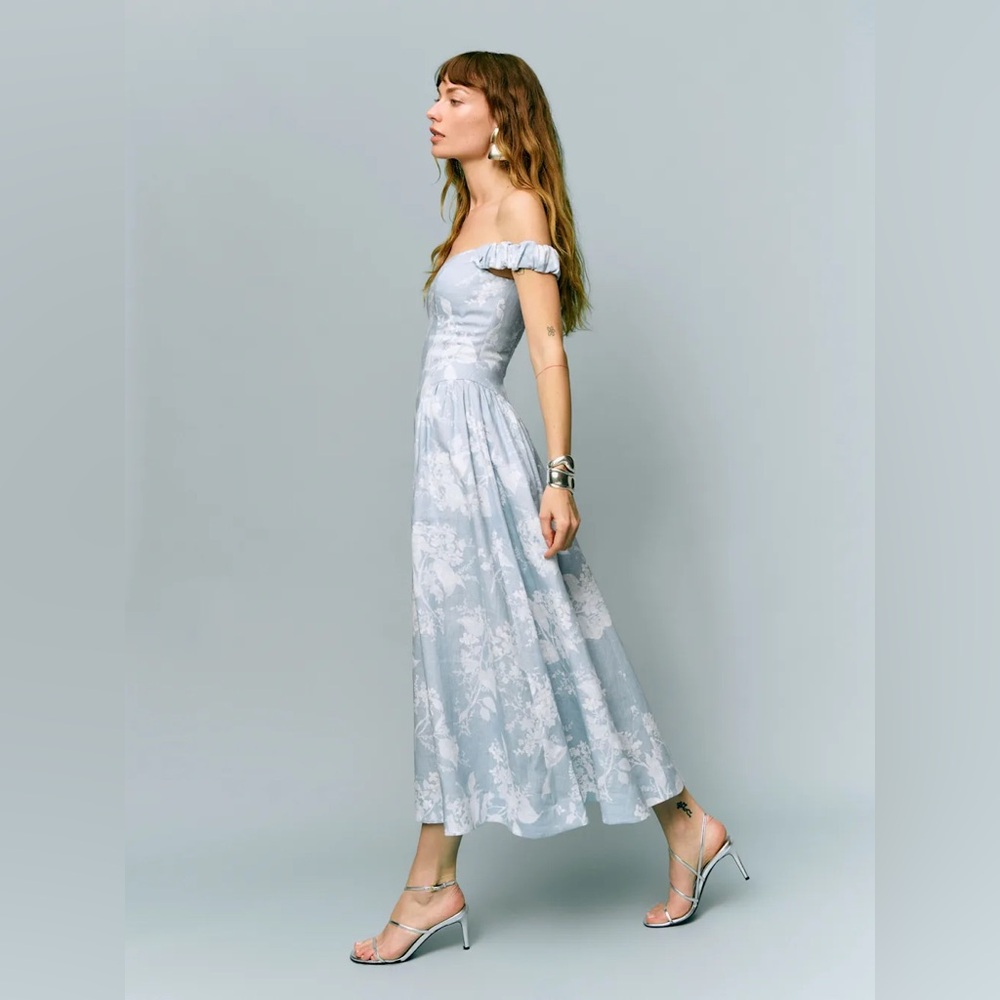 Reformation Light Blue Monet Midi Dress - Picture 2 of 5